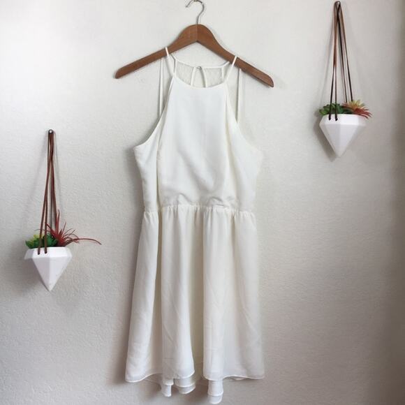 BCBGENERATION ivory mesh illusion dress - Picture 3 of 7